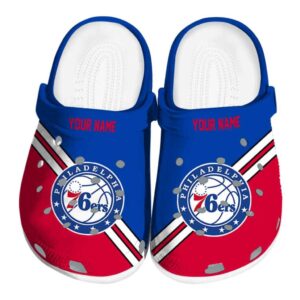 personalized philadelphia 76ers striped accents clog best selling