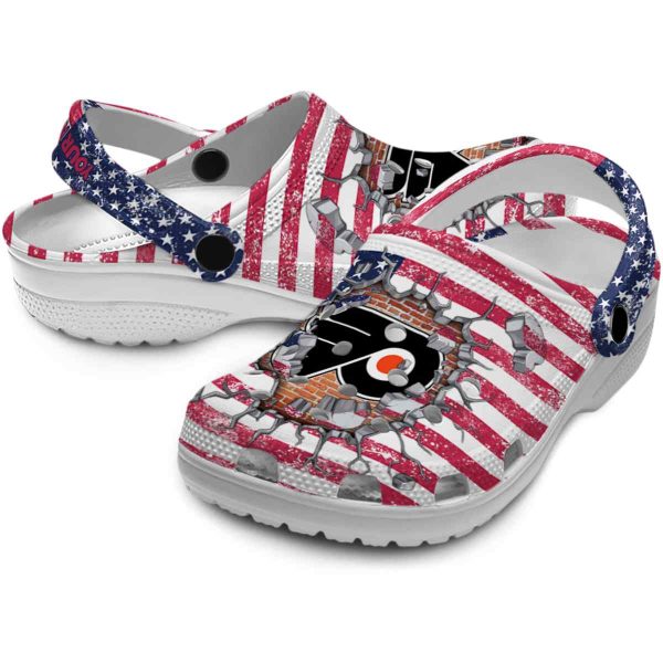 personalized philadelphia flyers freedom splinter clog high quality