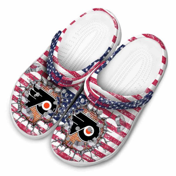 personalized philadelphia flyers freedom splinter clog latest model