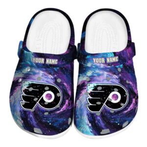personalized philadelphia flyers galaxy swirl clog best selling