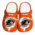 personalized philadelphia flyers splash motif background clog best selling