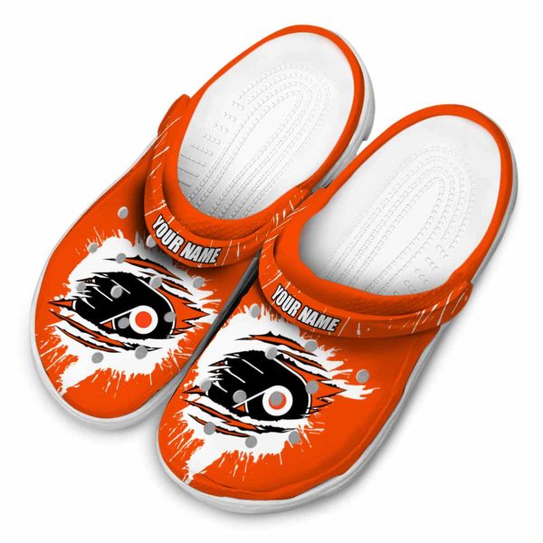 personalized philadelphia flyers splash motif background clog latest model