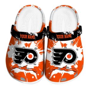 personalized philadelphia flyers splatter pattern clog best selling