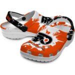 personalized philadelphia flyers splatter pattern clog best selling