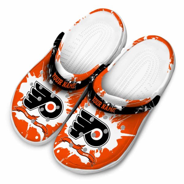 personalized philadelphia flyers splatter pattern clog latest model