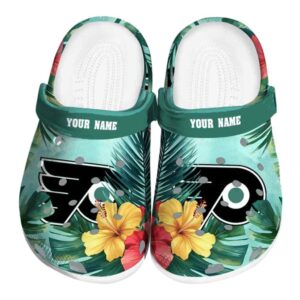 personalized philadelphia flyers tropical vibes clog best selling