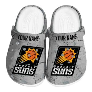 personalized phoenix suns cracked texture clog best selling