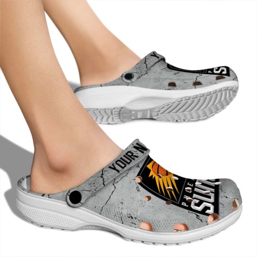 personalized phoenix suns cracked texture clog fashion forward