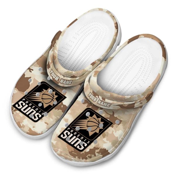 personalized phoenix suns desert camo clog latest model