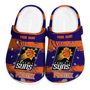 personalized phoenix suns paint splatter graphics clog best selling