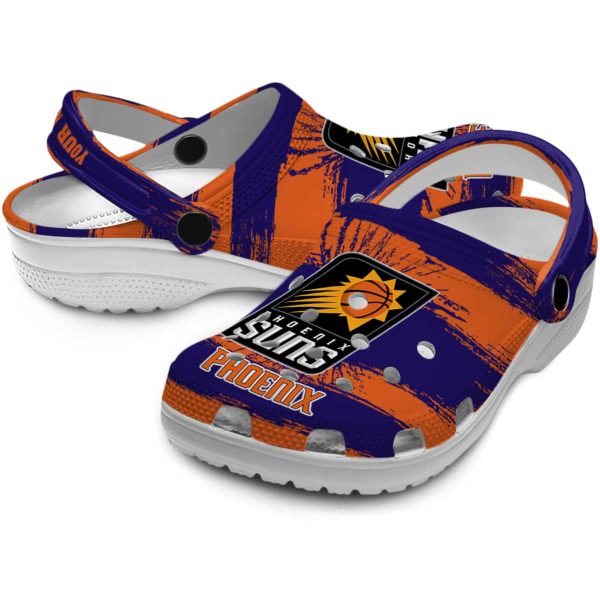 personalized phoenix suns paint splatter graphics clog high quality