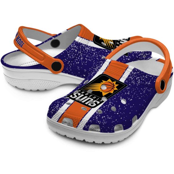 personalized phoenix suns vertical stripes clog high quality