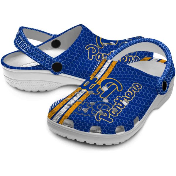personalized pittsburgh panthers contrasting stripes clog high quality