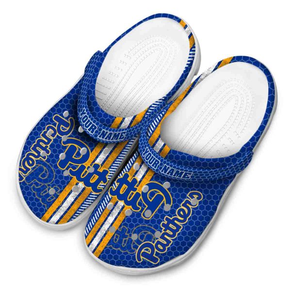 personalized pittsburgh panthers contrasting stripes clog latest model