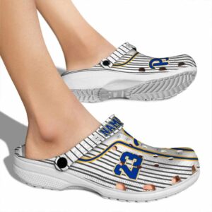 personalized pittsburgh panthers pinstripe pattern clog fashion forward