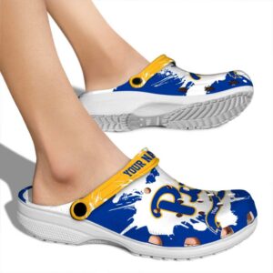 personalized pittsburgh panthers splatter pattern clog fashion forward