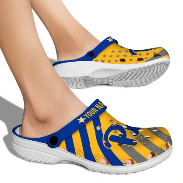 personalized pittsburgh panthers star spangled graphic clog fashion forward