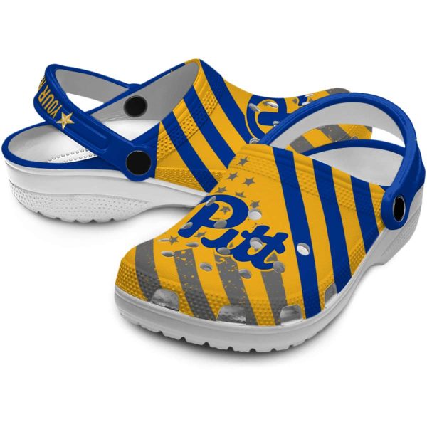personalized pittsburgh panthers star spangled graphic clog high quality