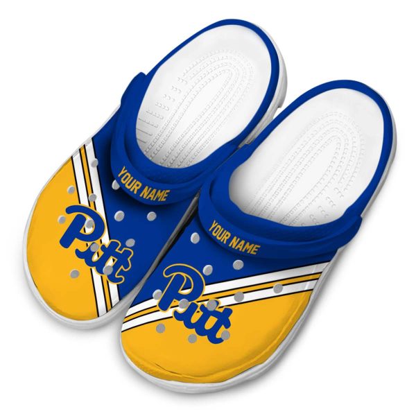 personalized pittsburgh panthers striped accents clog latest model