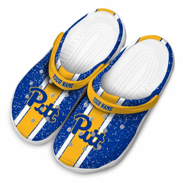personalized pittsburgh panthers vertical stripes clog latest model