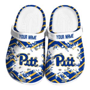 personalized pittsburgh panthers zigzag paint burst clog best selling