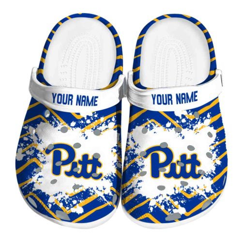personalized pittsburgh panthers zigzag paint burst clog best selling