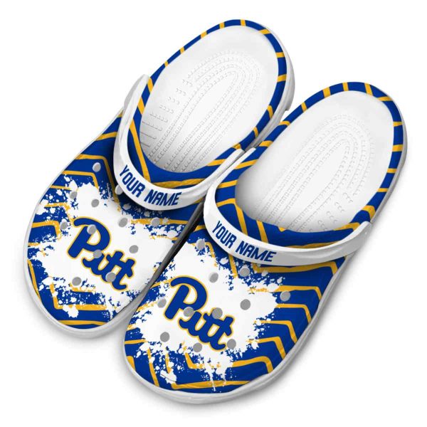 personalized pittsburgh panthers zigzag paint burst clog latest model