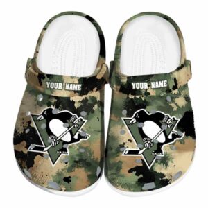 personalized pittsburgh penguins camouflage craze clog best selling
