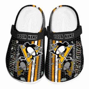 personalized pittsburgh penguins contrasting stripes clog best selling
