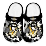 personalized pittsburgh penguins gripping hand clog best selling