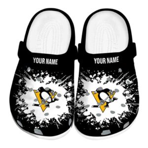 personalized pittsburgh penguins splatter background clog best selling