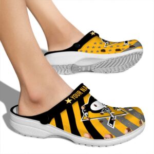 personalized pittsburgh penguins star spangled graphic clog fashion forward