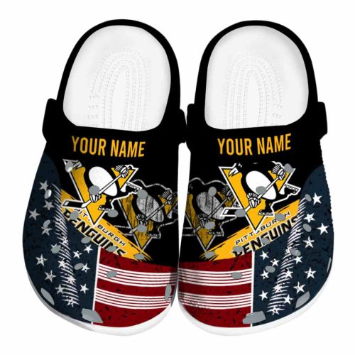 personalized pittsburgh penguins star spangled side pattern clog best selling