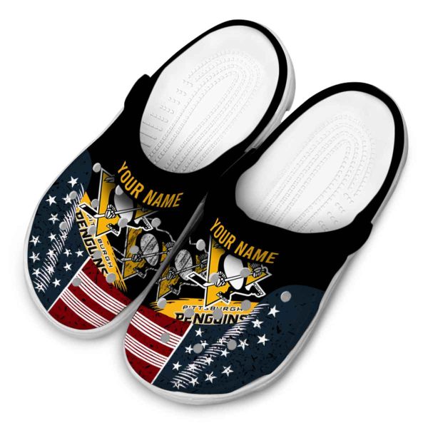 personalized pittsburgh penguins star spangled side pattern clog latest model