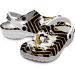 personalized pittsburgh penguins zigzag paint burst clog best selling
