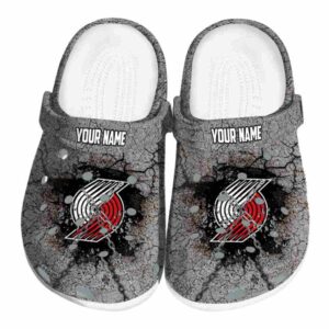 personalized portland trail blazers cracked ground texture clog best selling