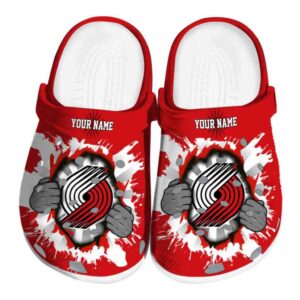 personalized portland trail blazers gripping hand clog best selling