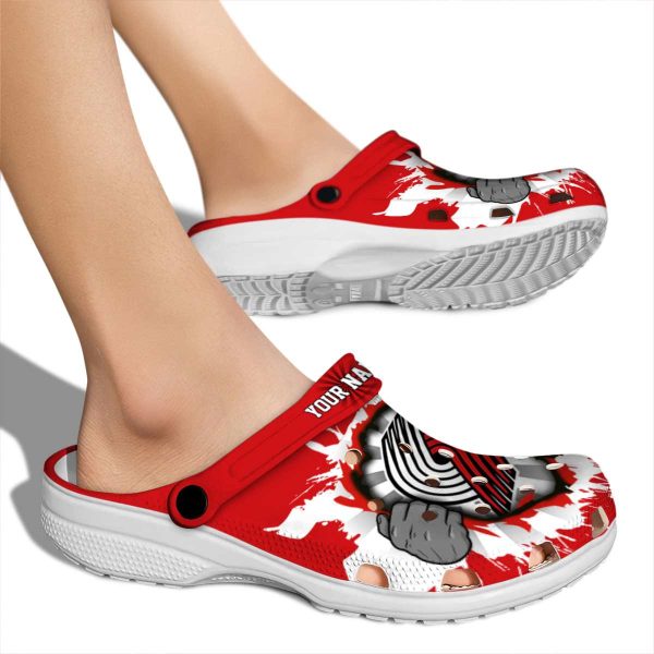 personalized portland trail blazers gripping hand clog fashion forward