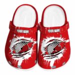 Personalized Portland Trail Blazers Splash Motif Background Clog 1 personalized portland trail blazers splash motif background clog best selling