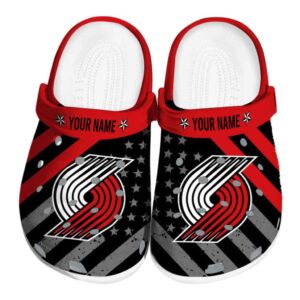 personalized portland trail blazers star spangled graphic clog best selling