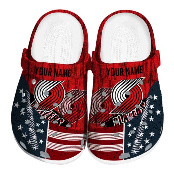 personalized portland trail blazers star spangled side pattern clog best selling
