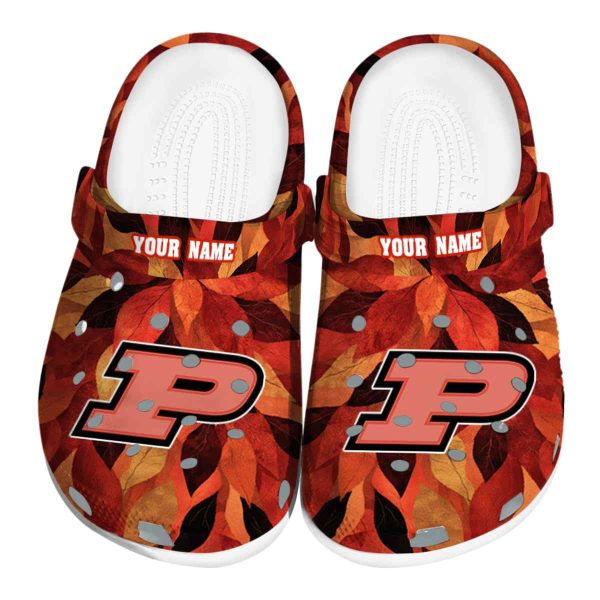 personalized purdue boilermakers autumn leaves clog best selling