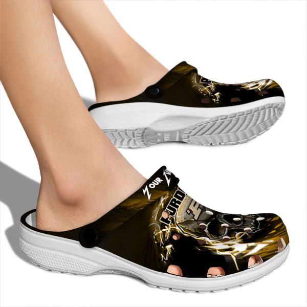 personalized purdue boilermakers gothic skull clog fashion forward