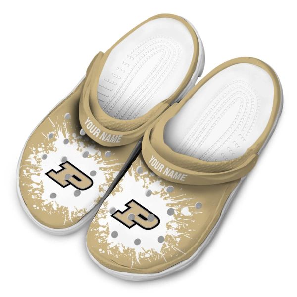 personalized purdue boilermakers splatter background clog latest model