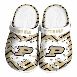 personalized purdue boilermakers zigzag paint burst clog best selling