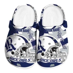personalized rice owls football helmet clog best selling