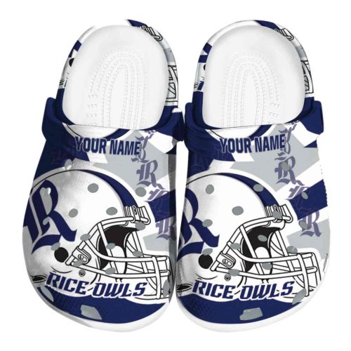 personalized rice owls football helmet clog best selling