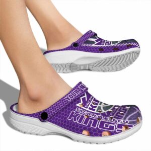 personalized sacramento kings contrasting stripes clog fashion forward