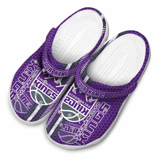 personalized sacramento kings contrasting stripes clog latest model