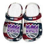personalized sacramento kings patriotic stripes clog best selling